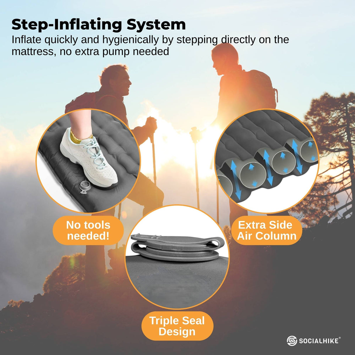 Banff Self Inflating Camping Mattress, Single