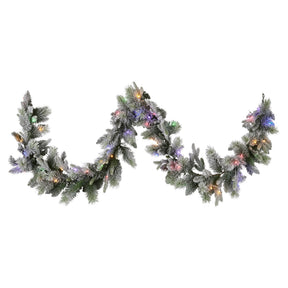 Snowy LED Christmas Garland with Timer
