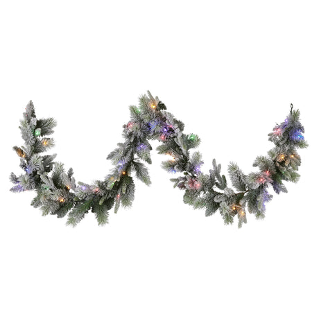 Snowy LED Christmas Garland with Timer