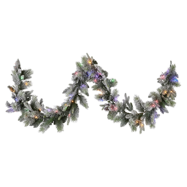 Snowy LED Christmas Garland with Timer