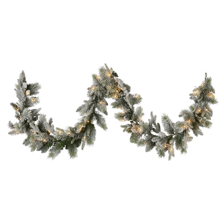 Snowy LED Christmas Garland with Timer