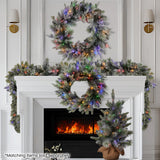 Snowy LED Christmas Garland with Timer