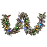 Snowy Crown Pine Pre-Lit Christmas Garland