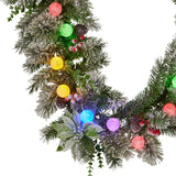 Snowy Crown Pine Pre-Lit Christmas Garland