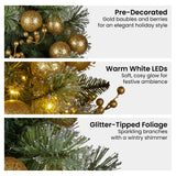 Christabelle 2.7m Gold Bauble LED Garland
