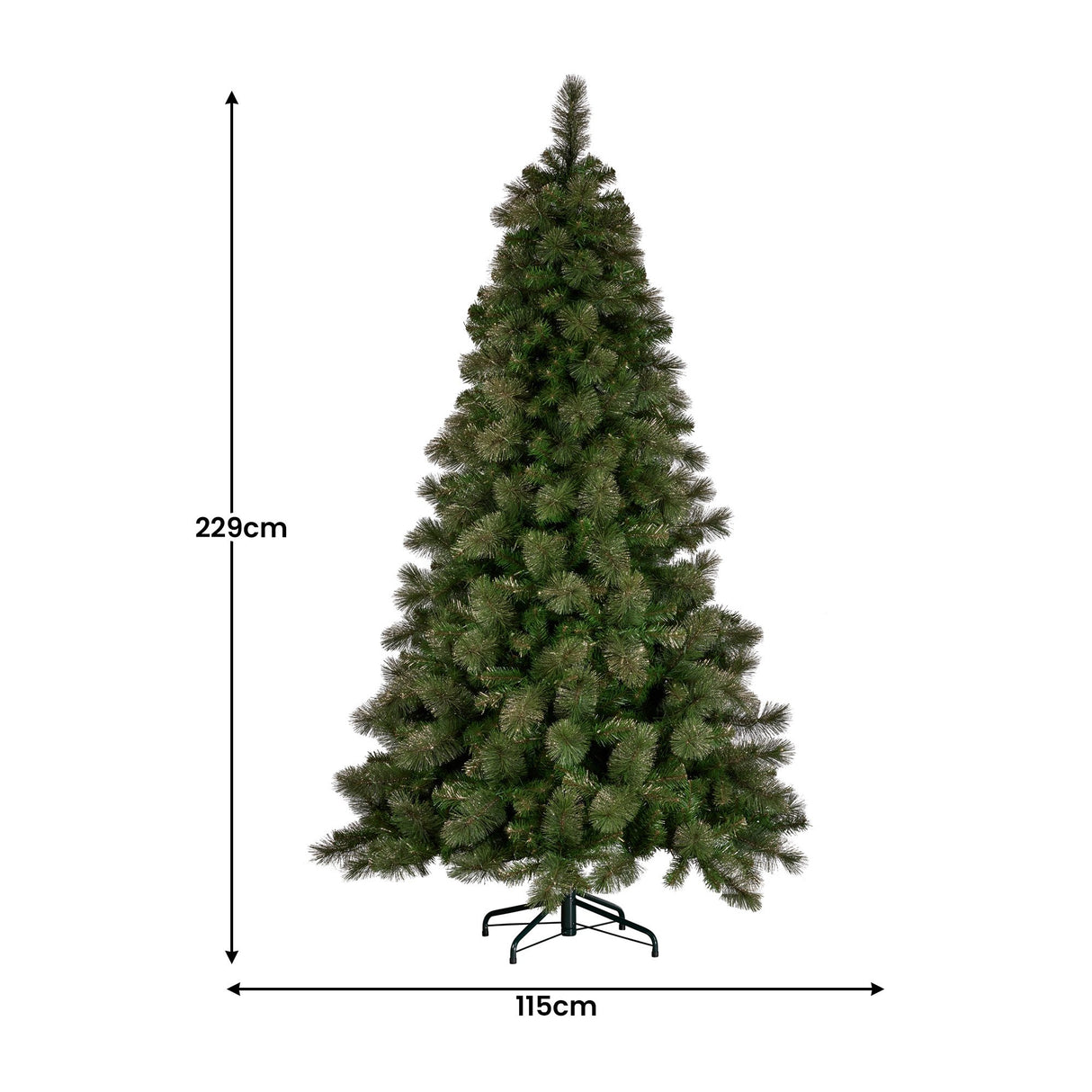Glittering Gold 7.5ft Christmas Tree with LED Lights
