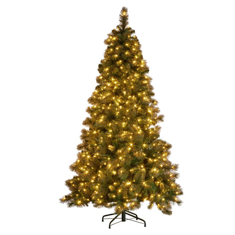 Glittering Gold 7.5ft Christmas Tree with LED Lights