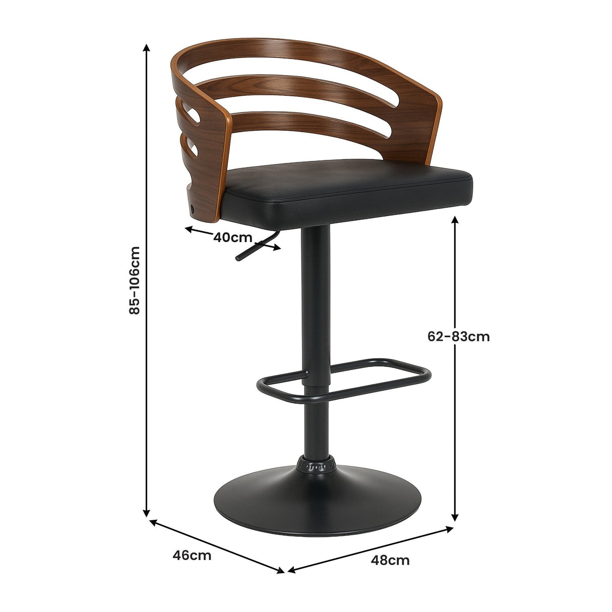 Red Hill South black bar stool in a modern Australian kitchen view 4