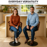 Sarantino bentwood walnut bar stool showing full profile — Allure Home Collections