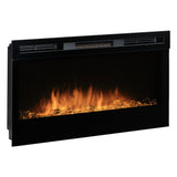 RGB blue flame and ember lighting on the 34 inch electric fireplace