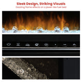 Side profile showing the slim 17.9 cm depth of the wall fireplace