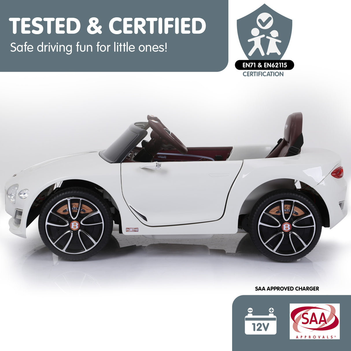 Thornton Kids Ride On Car, 12V Electric, White