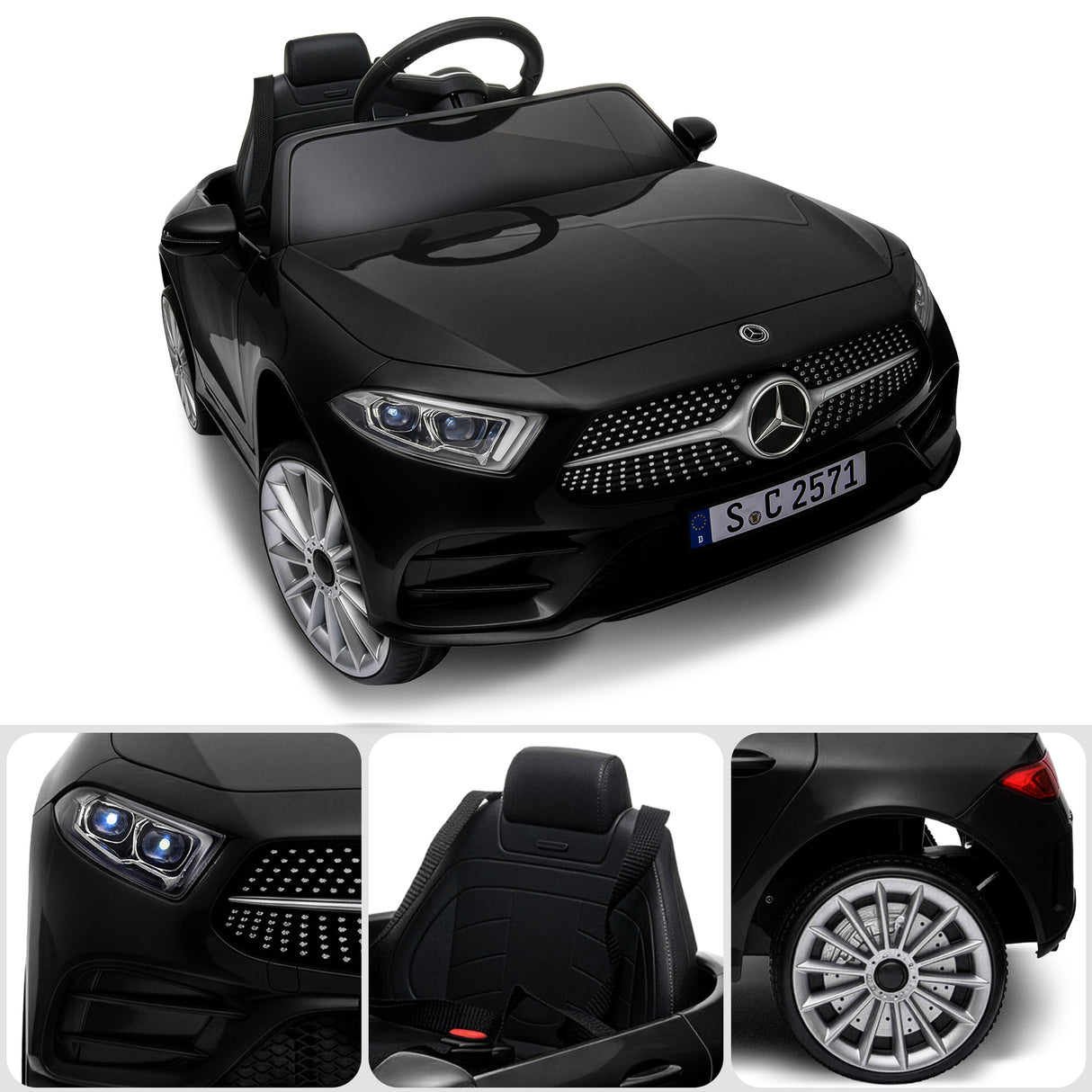 Snetterton Kids Ride On Car, 12V Electric, Black