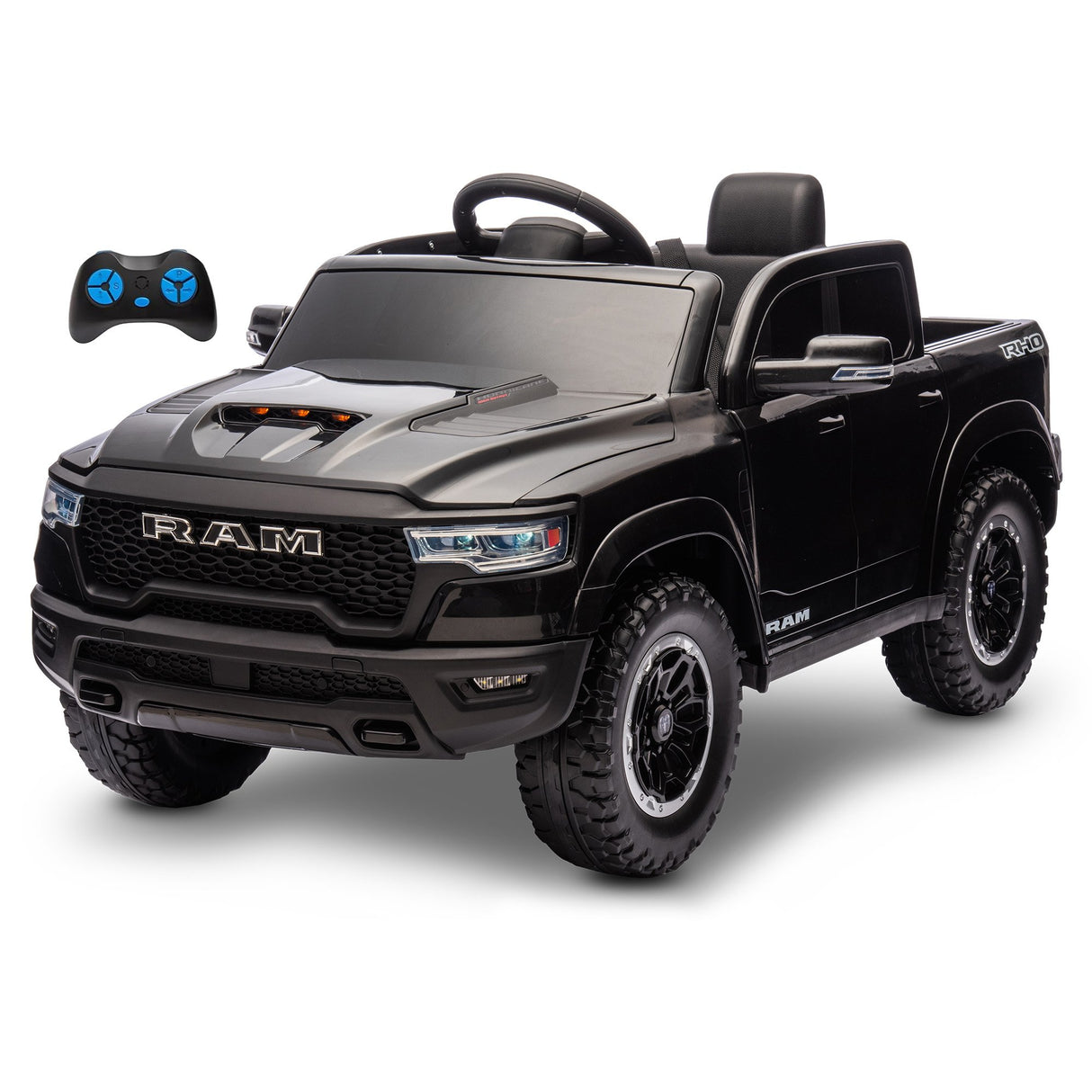 Thruxton Kids Ride On Car, 12V Electric Pickup Truck, Black