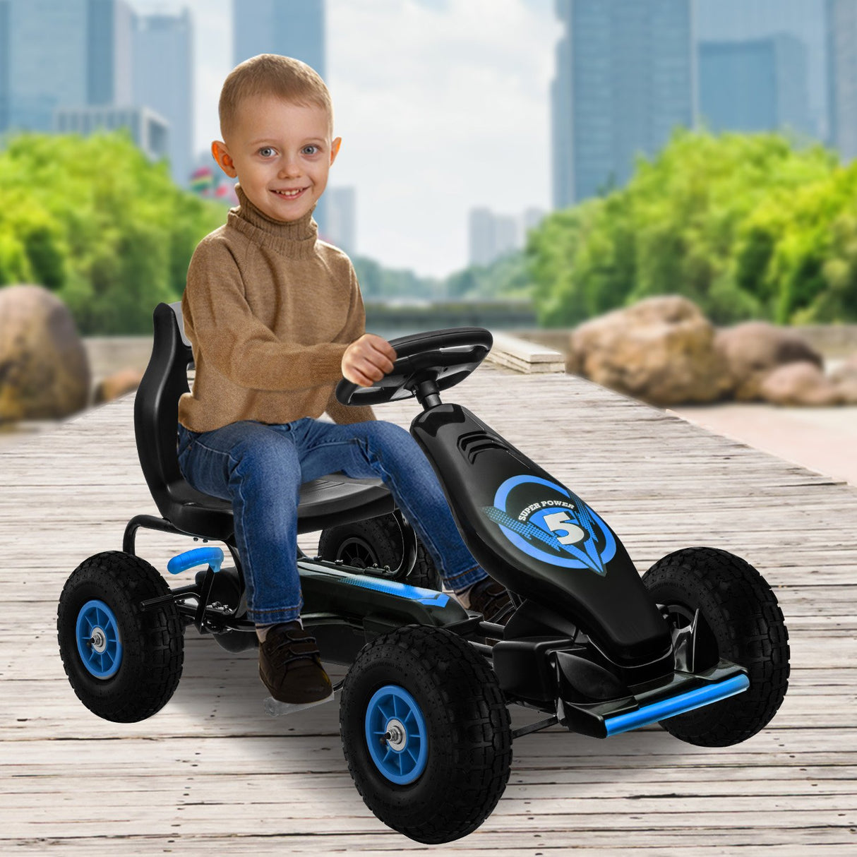 Traful Kids Pedal Go Kart, Blue