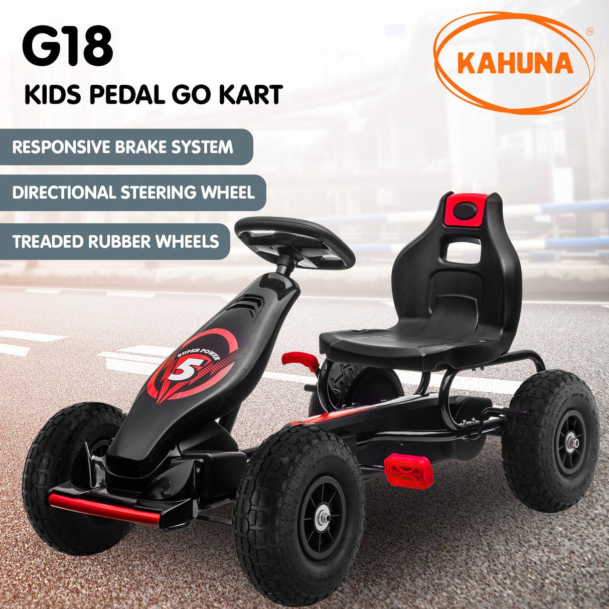 Traful Kids Pedal Go Kart, Red
