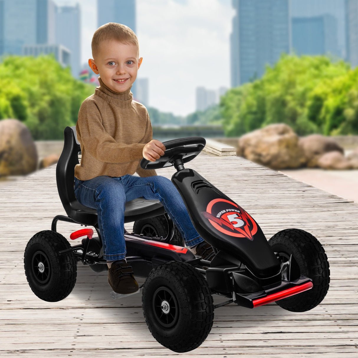 Traful Kids Pedal Go Kart, Red