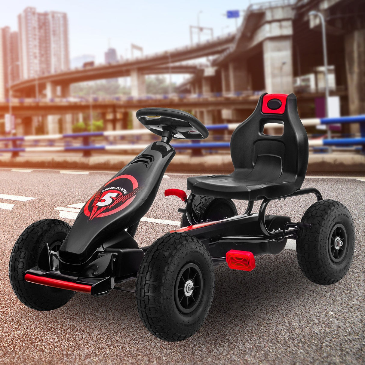 Traful Kids Pedal Go Kart, Red