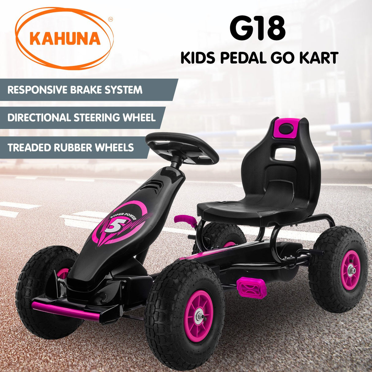 Traful Kids Pedal Go Kart, Rose Pink