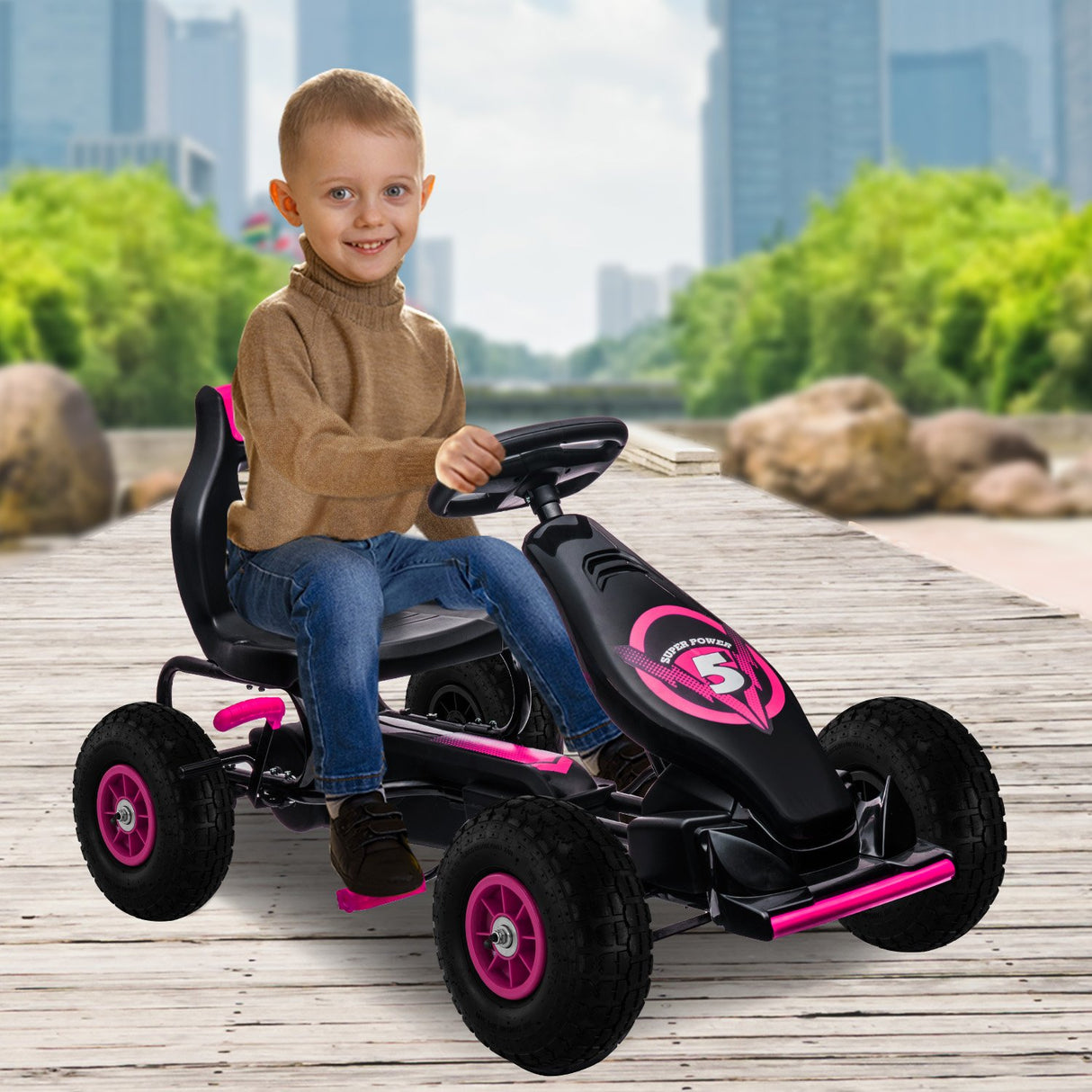 Traful Kids Pedal Go Kart, Rose Pink