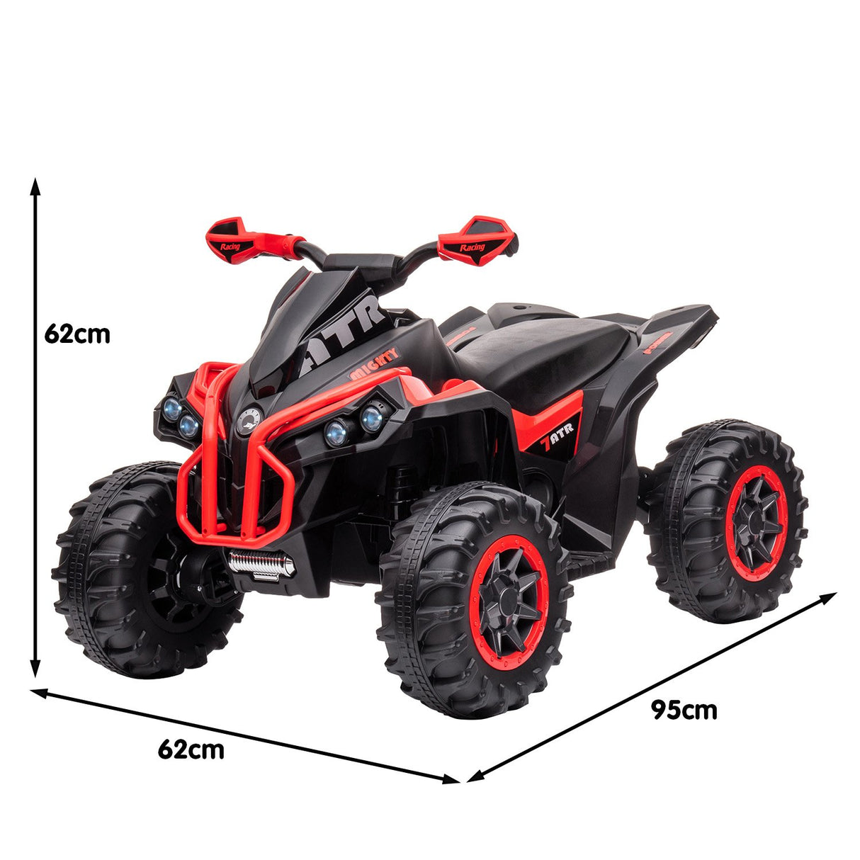 Mondello Kids Ride On Quad Bike, 12V Electric, Red