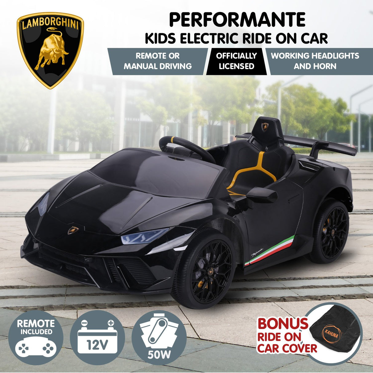 Bedford Kids Ride On Car, 12V Electric Supercar