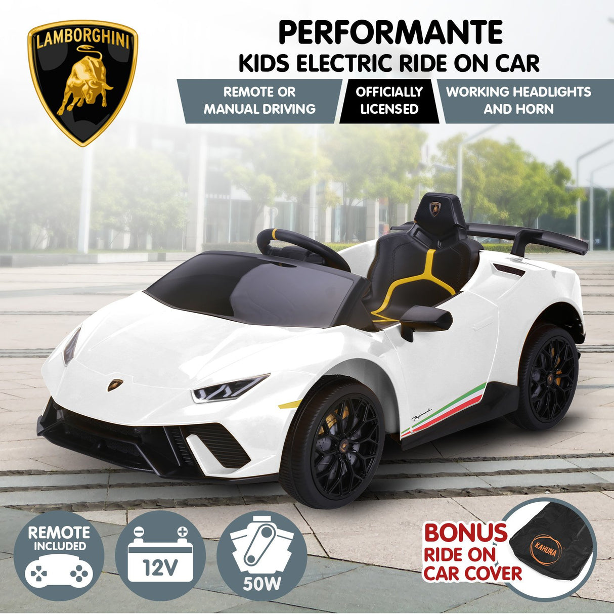 Bedford Kids Ride On Car, 12V Electric Supercar