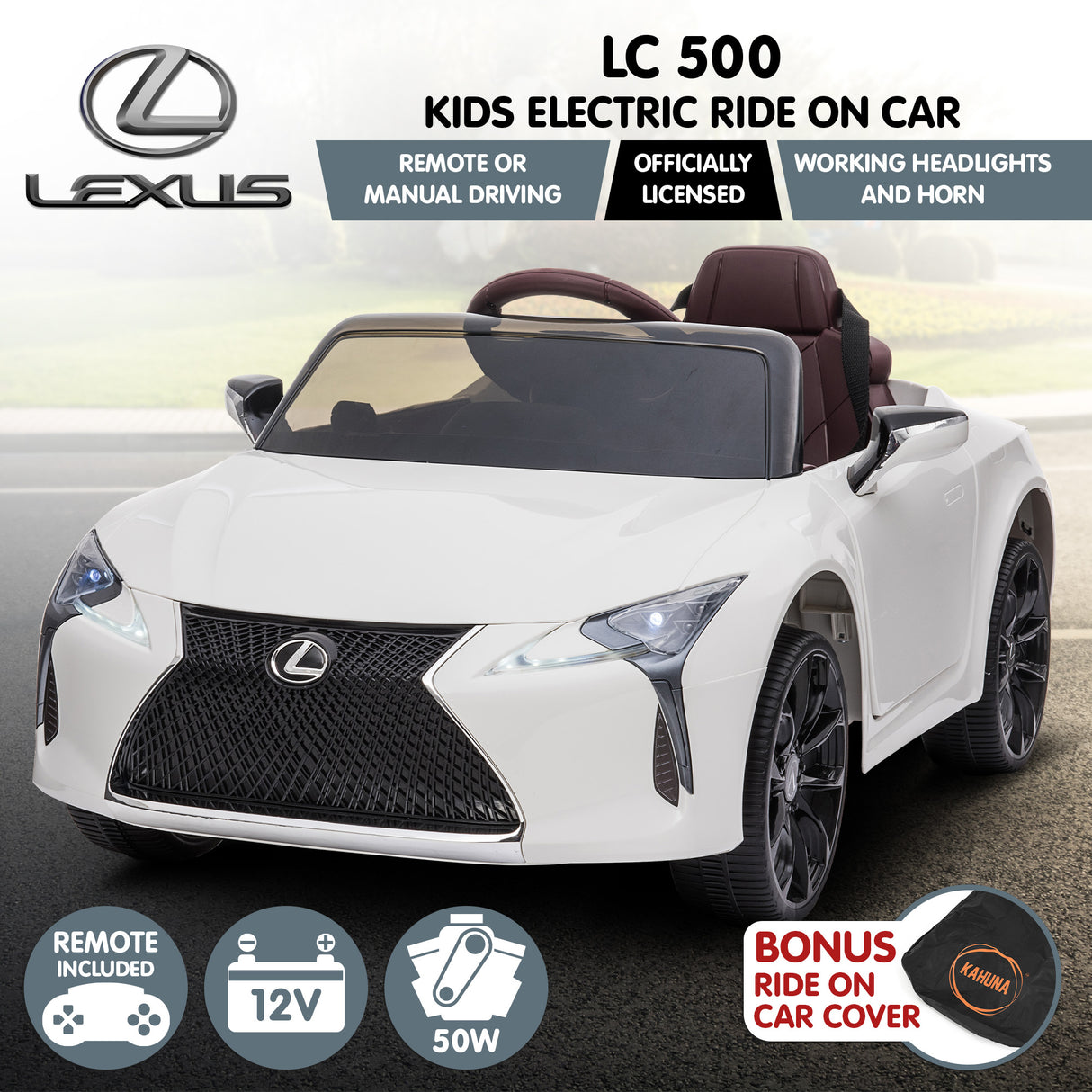 Anglesey Kids Ride On Car, 12V Electric Sports Car