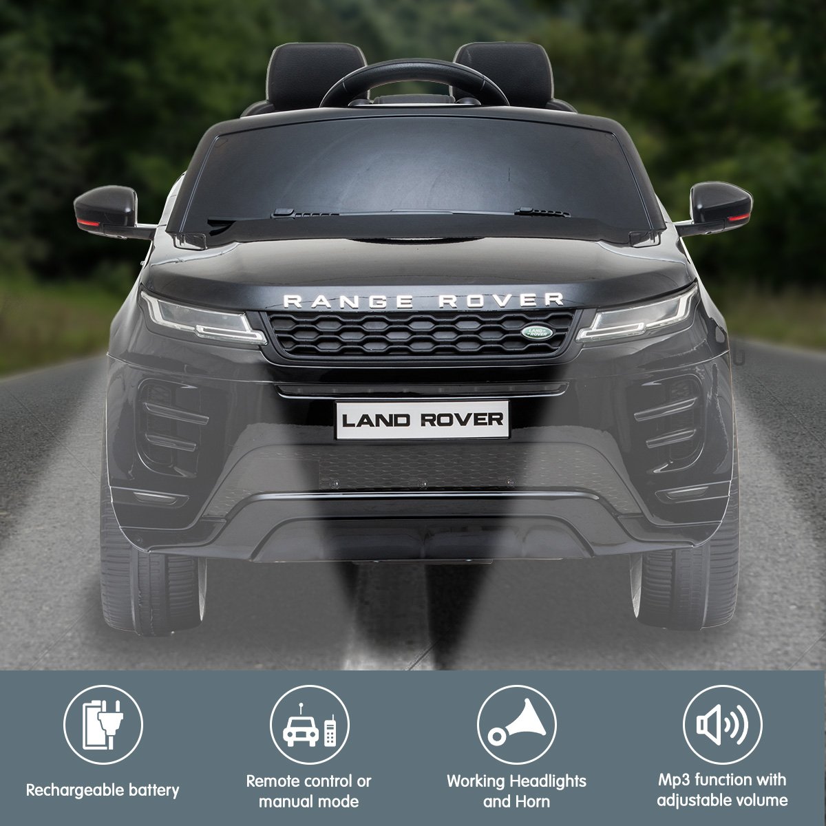 Prescott Kids Ride On Car, 12V Electric SUV, Black