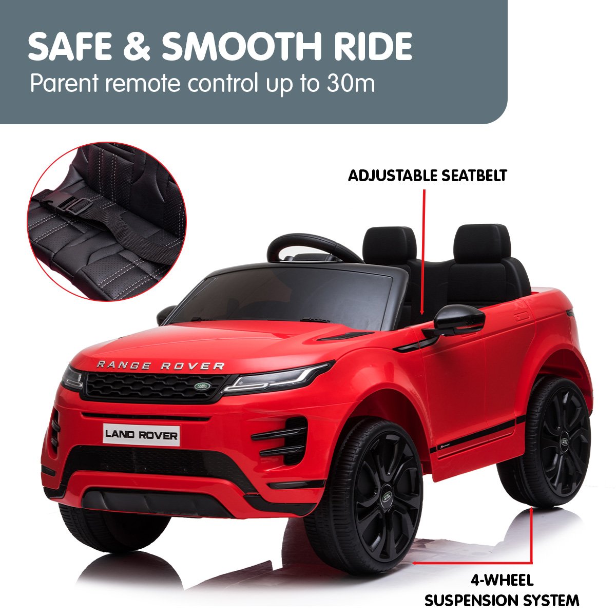 Prescott Kids Ride On Car, 12V Electric SUV, Red