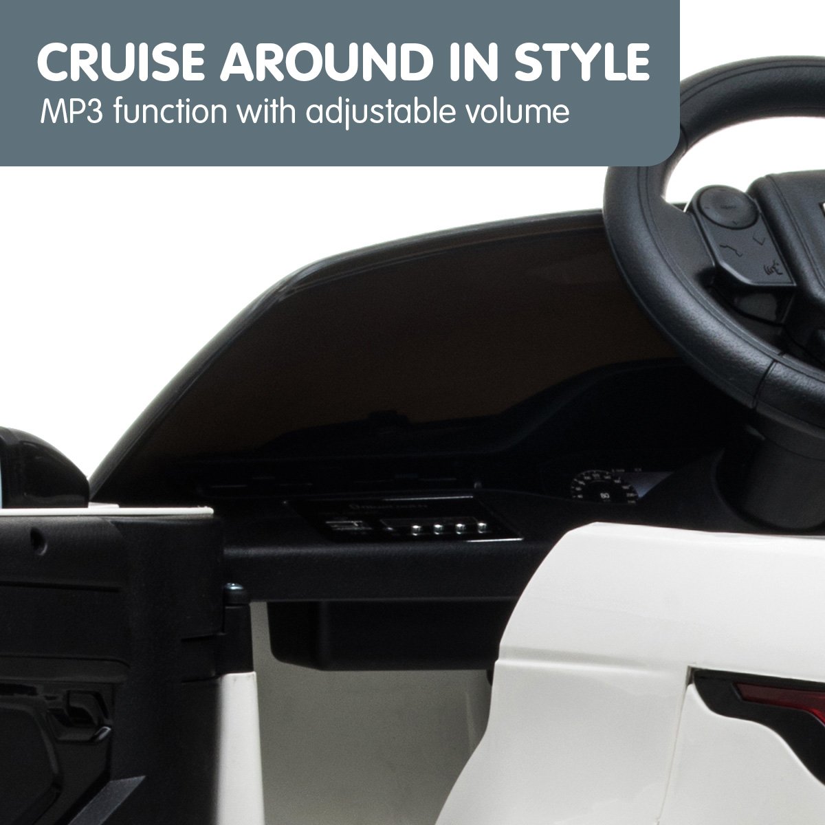 Prescott Kids Ride On Car, 12V Electric SUV, White