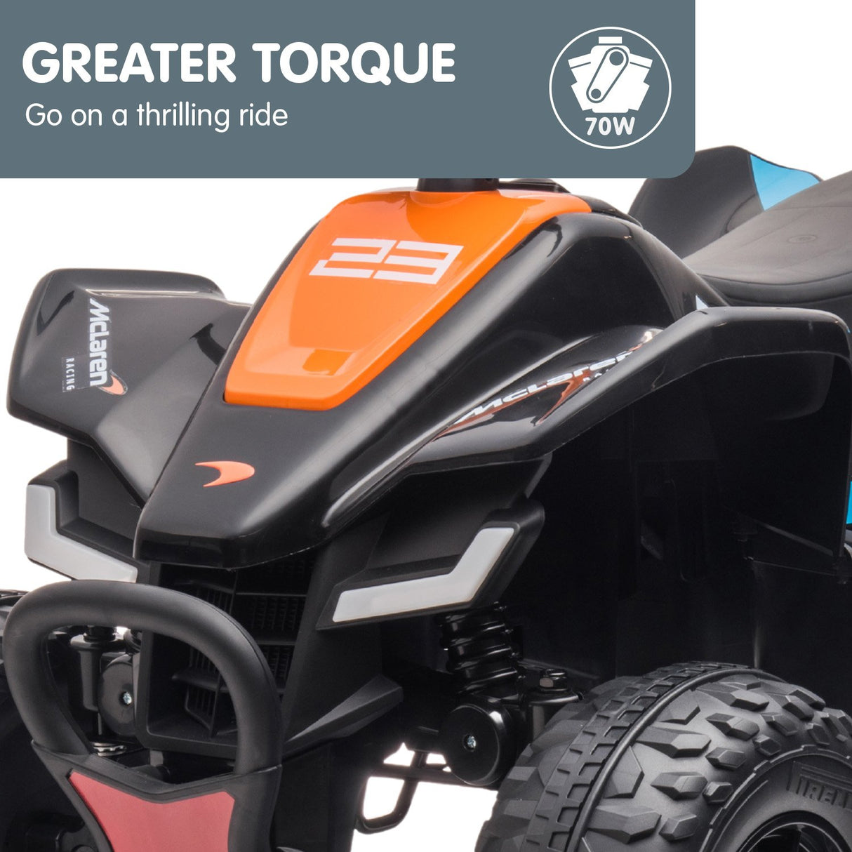 Lydden Kids Ride On Quad Bike, 12V Electric, Black