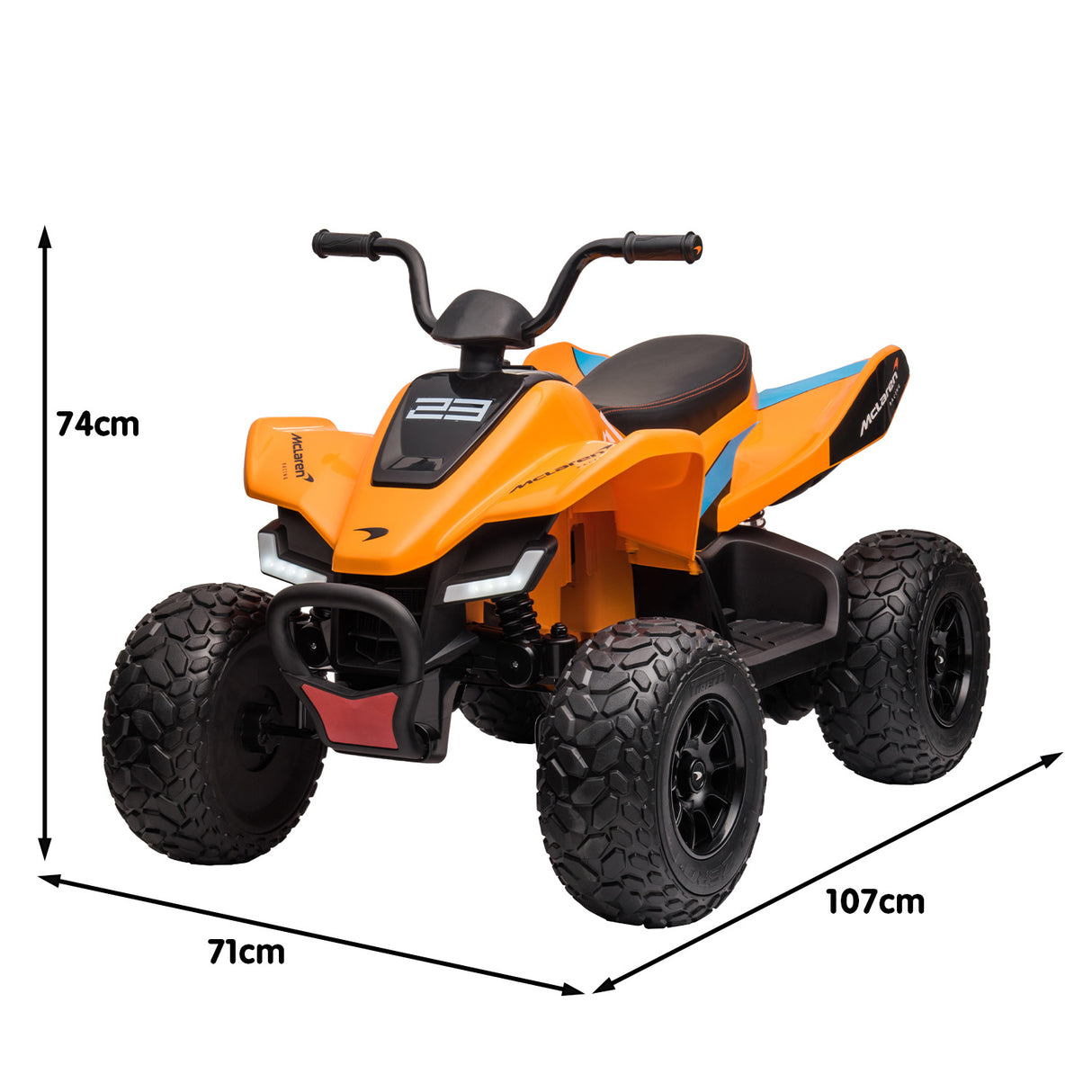 Lydden Kids Ride On Quad Bike, 12V Electric, Orange