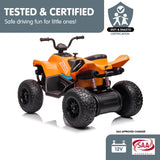 Lydden Kids Ride On Quad Bike, 12V Electric, Orange