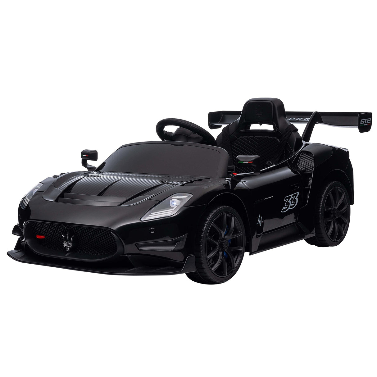 Longcross Kids Ride On Car, 12V Electric Race Car, Black