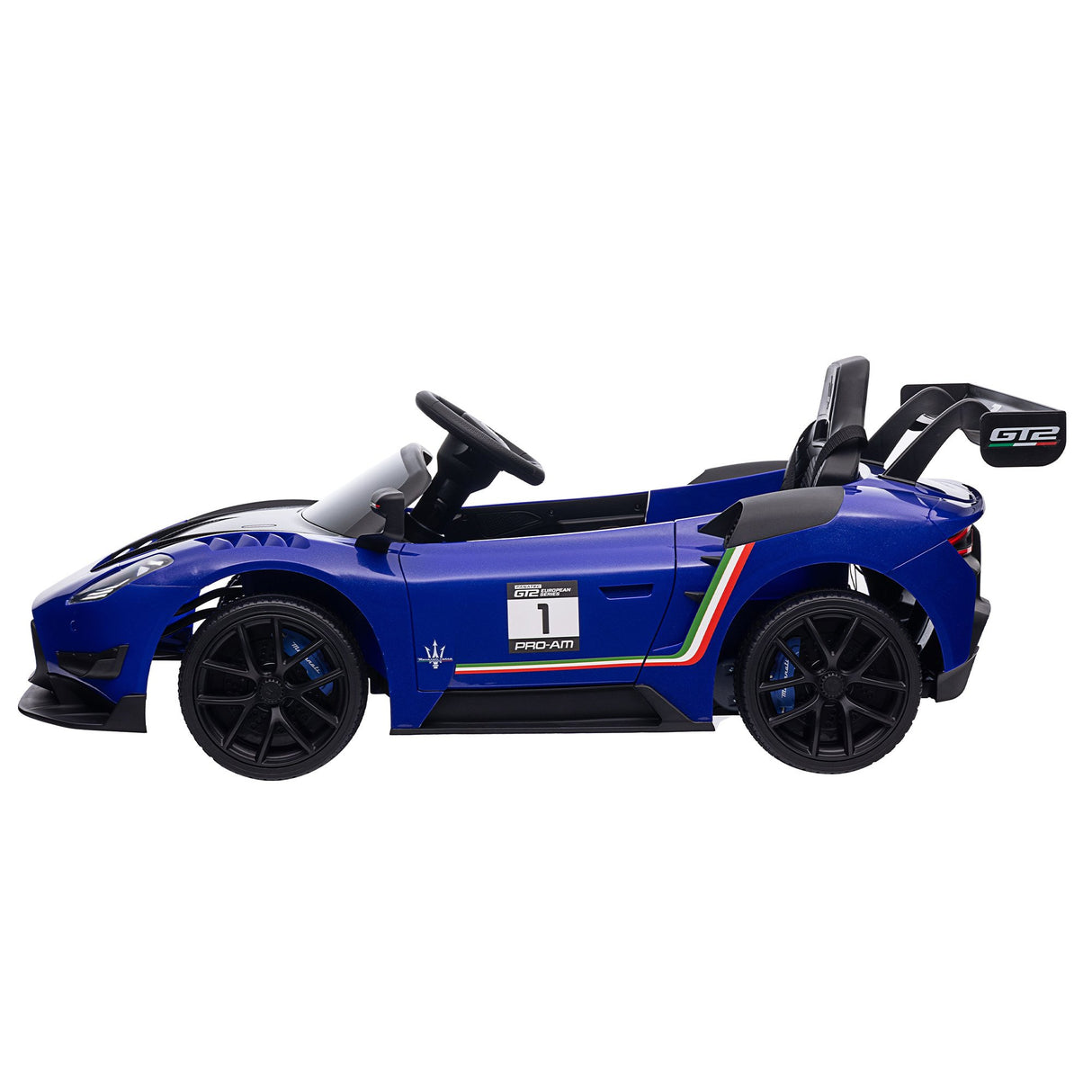 Longcross Kids Ride On Car, 12V Electric Race Car, Blue