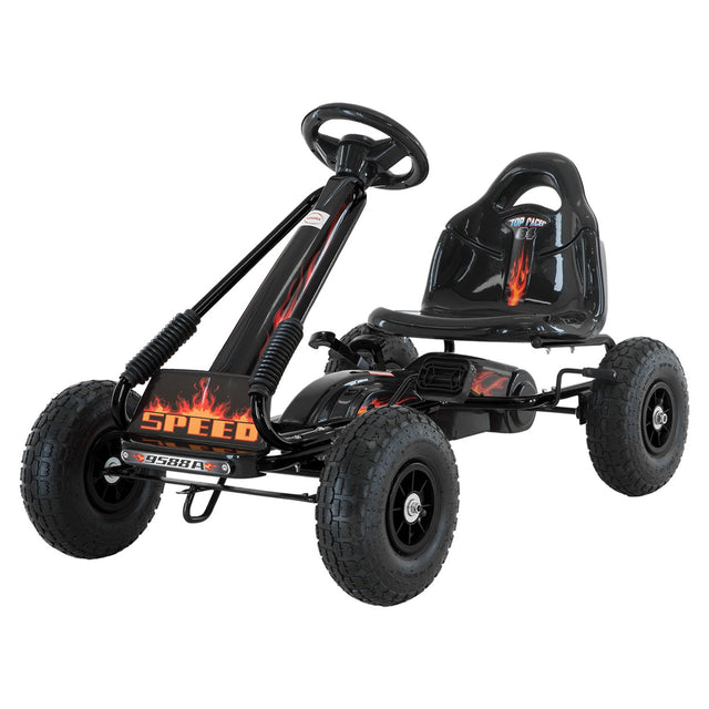 Meliquina black kids pedal go kart with adjustable seat