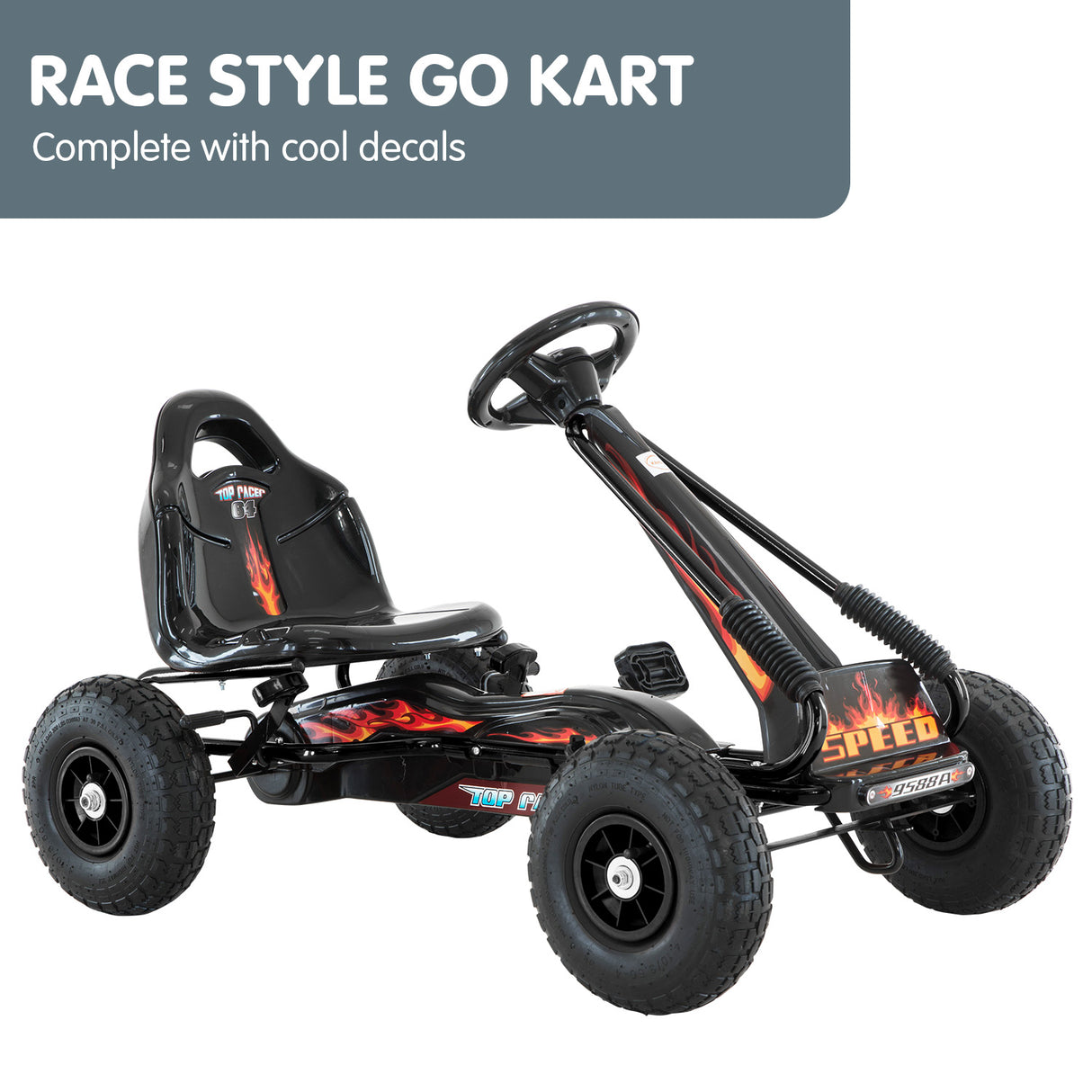 Meliquina Kids Pedal Go Kart, Black