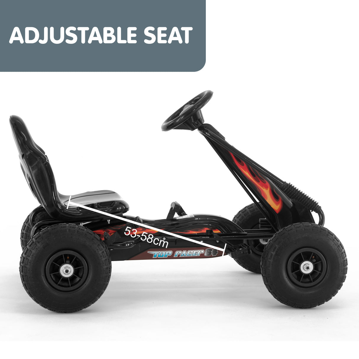 Meliquina Kids Pedal Go Kart, Black