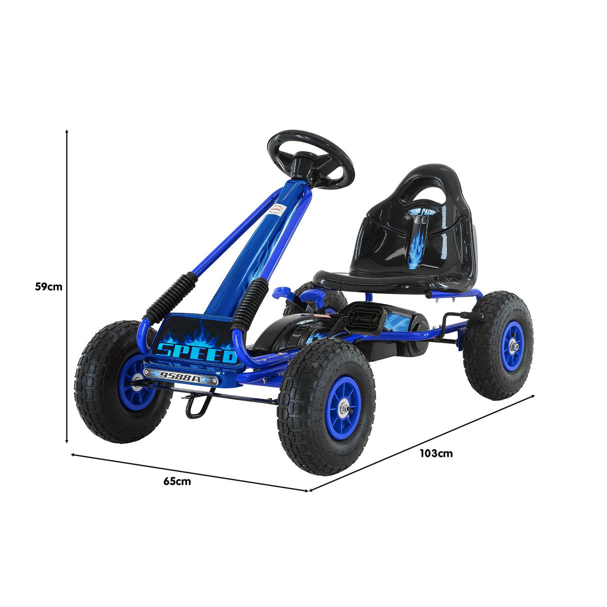 Meliquina Kids Pedal Go Kart, Blue