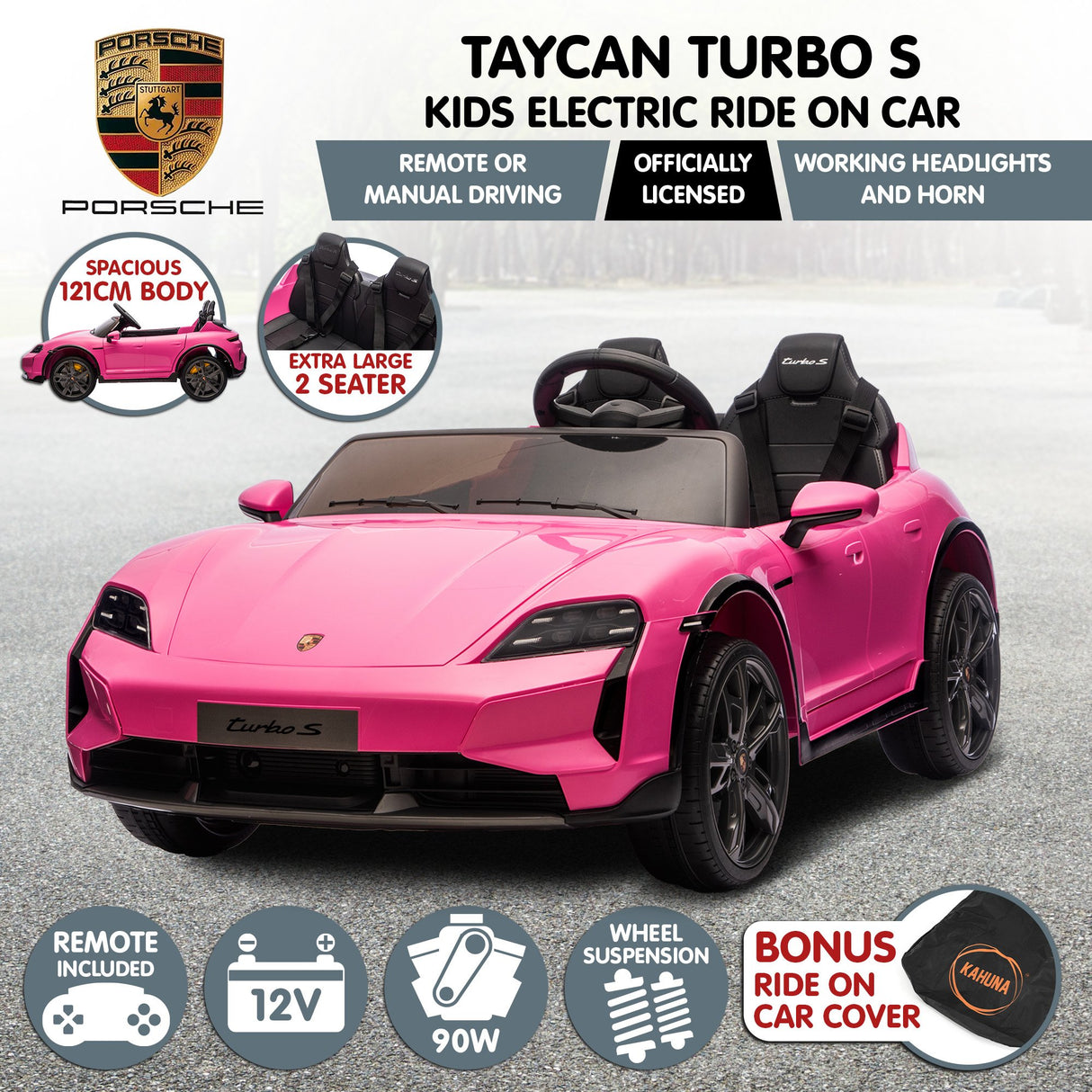 Croft Kids Ride On Car, 12V Electric 2 Seater, Pink
