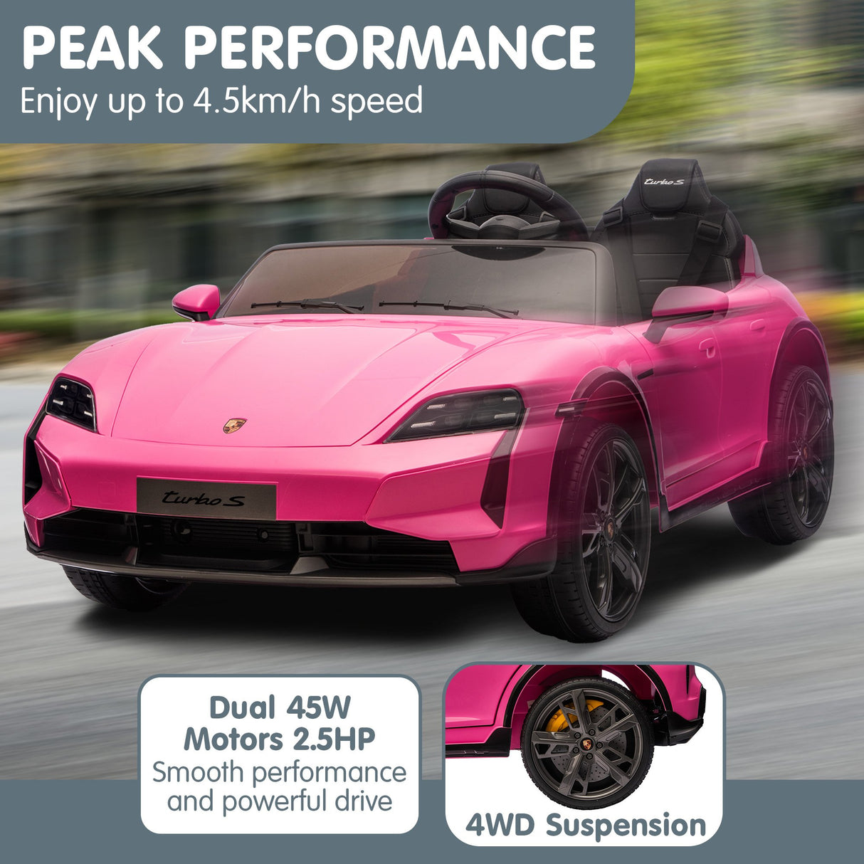 Croft Kids Ride On Car, 12V Electric 2 Seater, Pink