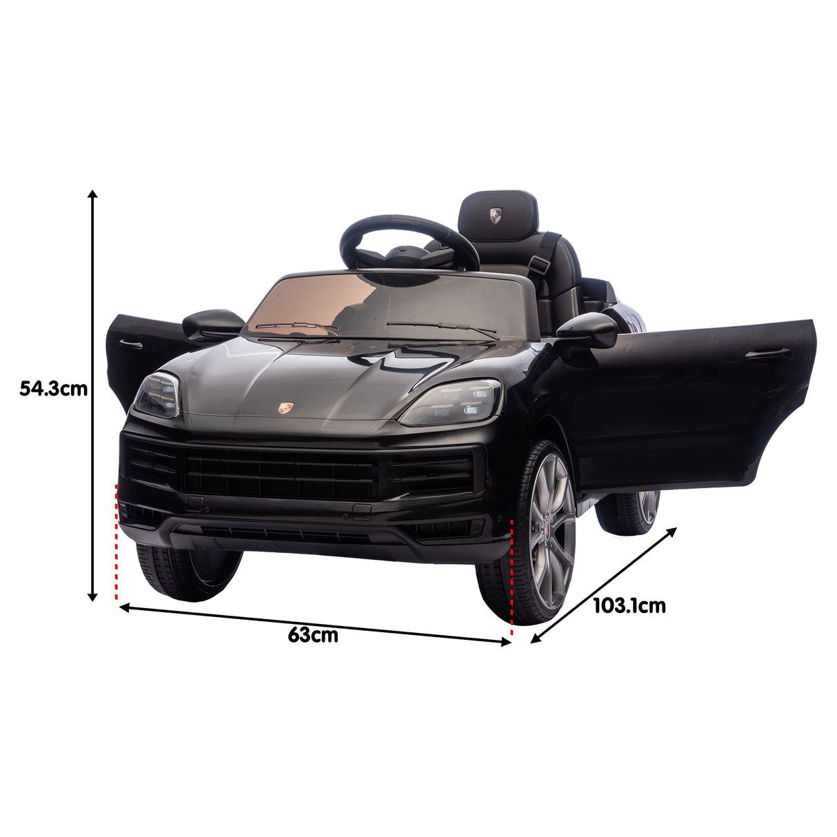 Santa Pod Kids Ride On Car, 12V Electric SUV Coupe, Black
