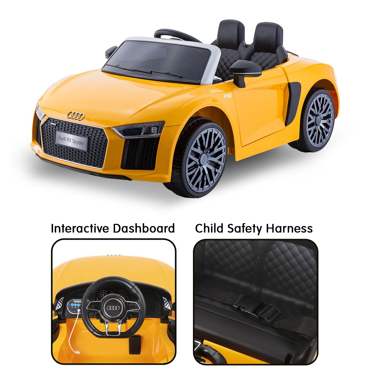 Woodbridge Kids Ride On Car, 12V Electric, Yellow
