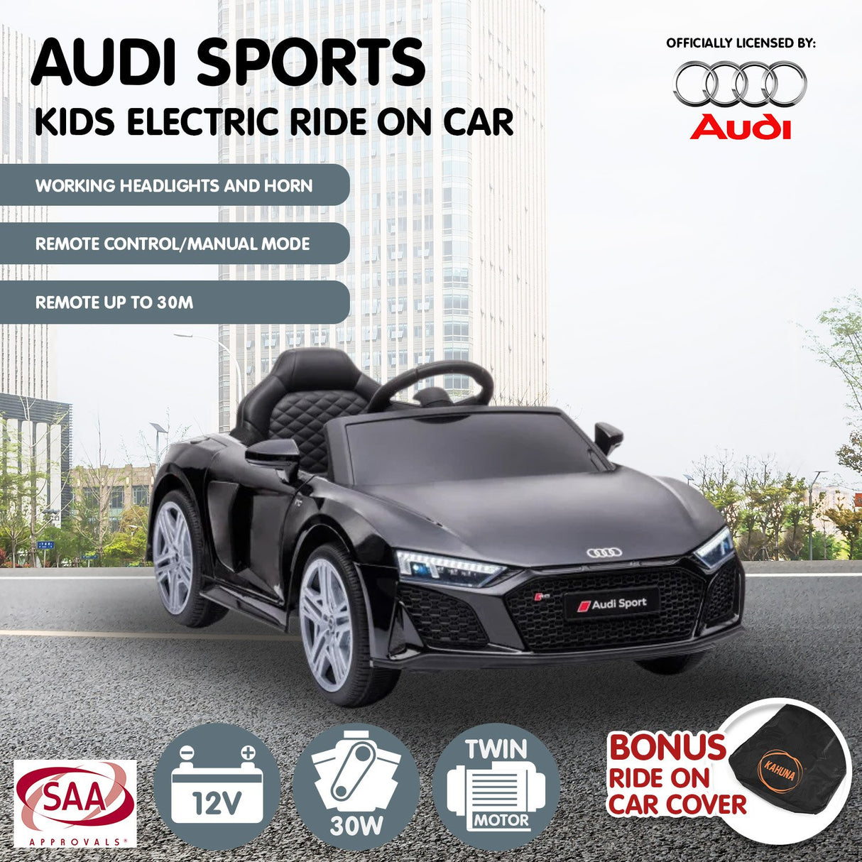 Turweston Kids Ride On Car, 12V Electric, Black