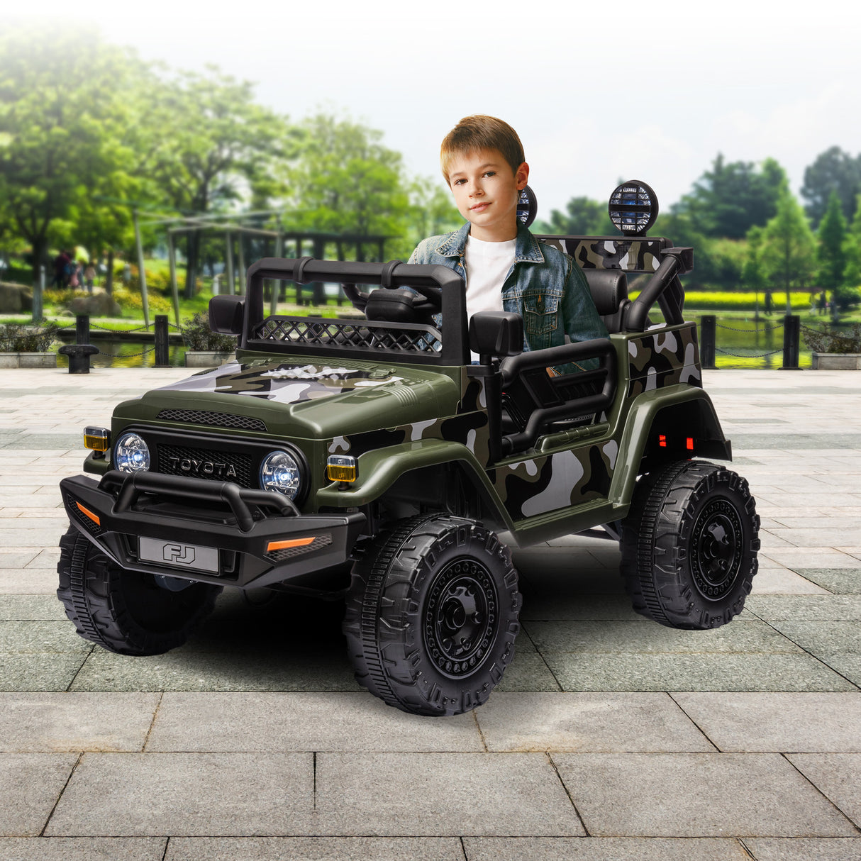 Pembrey Kids Ride On Car, 12V Electric 4WD, Green