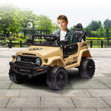 Pembrey Kids Ride On Car, 12V Electric 4WD, Khaki