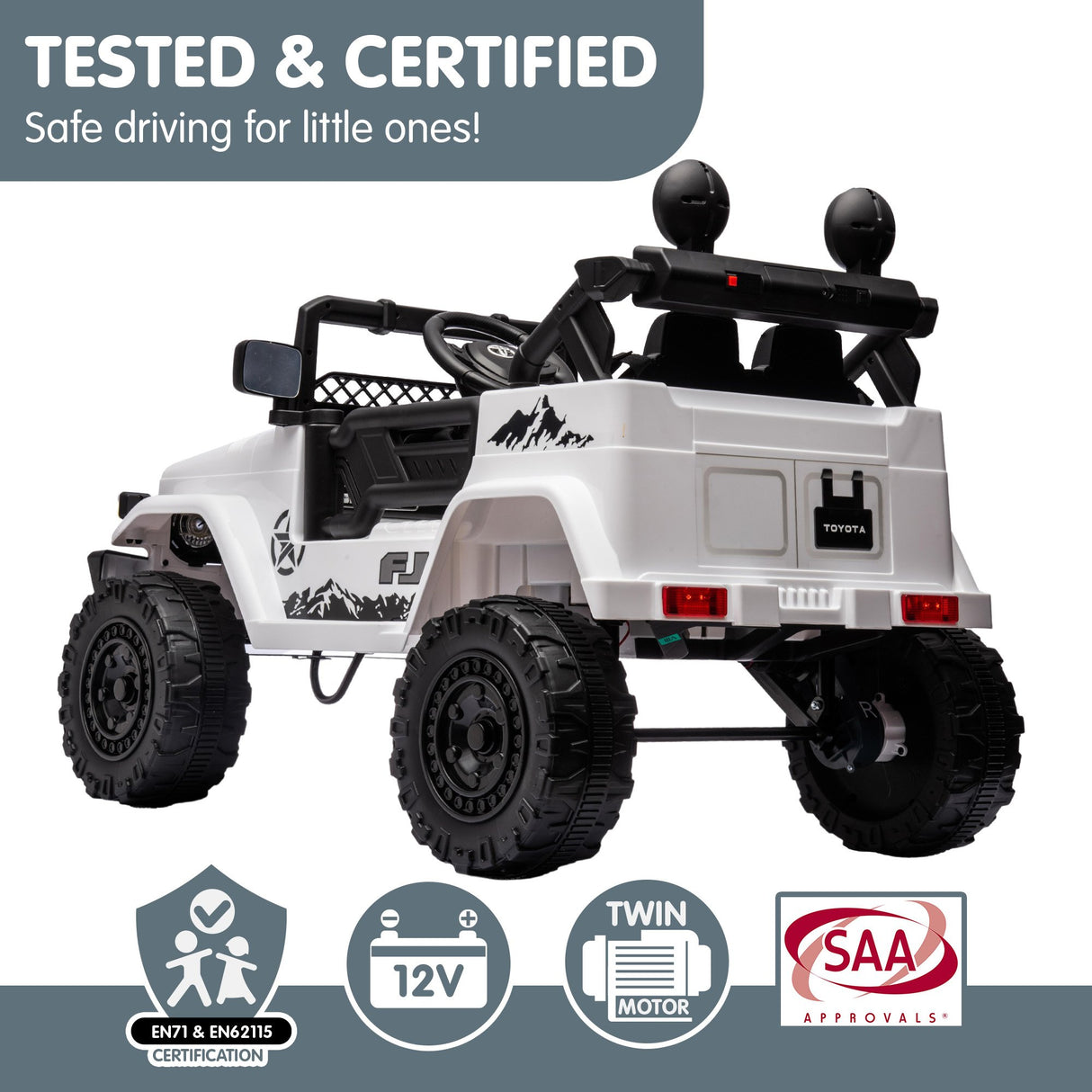 Loton Kids Ride On Car, 12V Electric, White