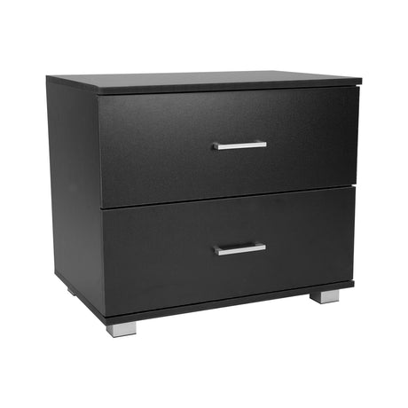 Booyong 2 Drawer Bedside Table, Black