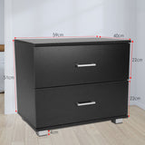 Booyong 2 Drawer Bedside Table, Black